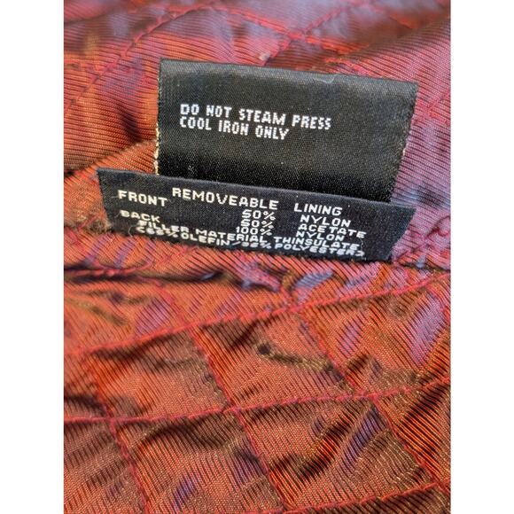 FLYING BIKES Oakwood NY Chapter Leather Zip Front Motorcycle Jacket Womens L - Picture 6 of 15